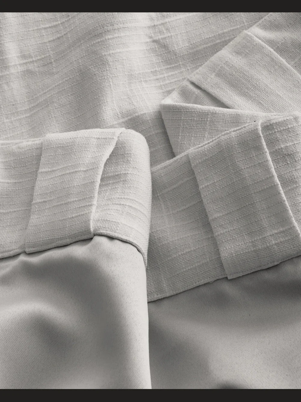 Quince Cloud grey Cotton Slub Curtain Panel 48x96 Room Darkening